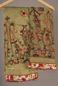 Multi Colored Embroidered Suit Fabric