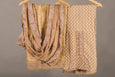 Peach Colour Embroidered Brocade Sharara Fabric