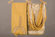 Yellow Embroidered Brocade Sharara Fabric