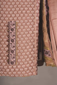 Pink Embroidered Brocade Sharara Fabric