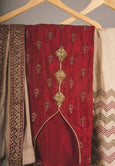 Chiffon Embroidered Sharara Red