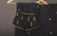Dark Grey Bell cuffs Brocade Suit