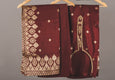 Maroon Bell cuffs Brocade Suit