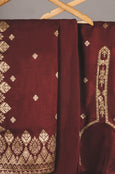 Maroon Bell cuffs Brocade Suit
