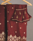 Maroon Bell cuffs Brocade Suit