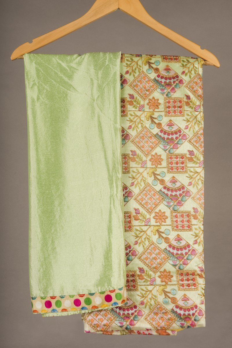 Multi Colored Embroidered Suit Material