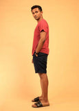 Everyday Essential T-Shirt with Pocket-Maroon