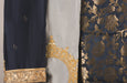 Grey And Navy Blue Banarasi Sharara Fabric