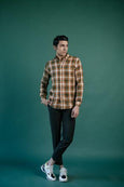 Olive Madras Checks Shirt