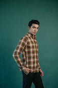 Olive Madras Checks Shirt