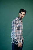 Teal Coral Tartan Checks Shirt